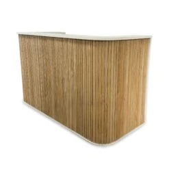 HALO Reception Desk 180cm - Oak & White(Halo Reception Desk 180cm Oak White) -Modern Furniture 1.8mOakHalo Angle 2000