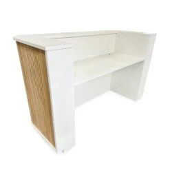 HALO Reception Desk 180cm - Oak & White(Halo Reception Desk 180cm Oak White) -Modern Furniture 1.8mOakHalo BackSide 2000