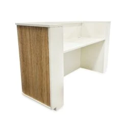 HALO Reception Desk 180cm - Oak & White(Halo Reception Desk 180cm Oak White) -Modern Furniture 1.8mOakHalo BackSide2 2000