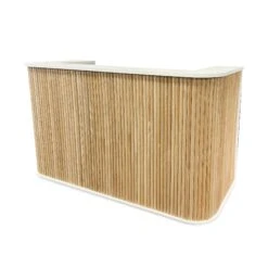 HALO Reception Desk 180cm - Oak & White(Halo Reception Desk 180cm Oak White)