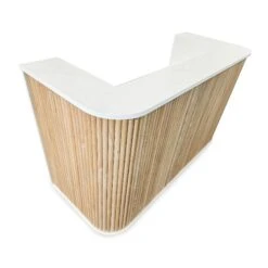 HALO Reception Desk 180cm - Oak & White(Halo Reception Desk 180cm Oak White) -Modern Furniture 1.8mOakHalo Top 2000