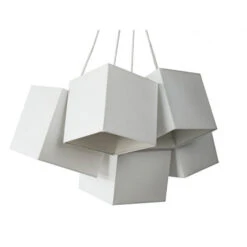 Loria White White Square Cluster Pendant Lights(White Cluster Pendant Lights)