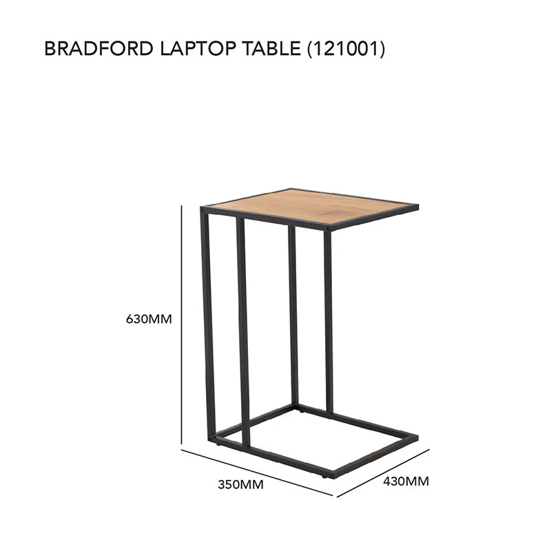 BRADFORD Laptop Table - Natural & Black(Bradford Laptop Table Oak) 15 BRADFORD Laptop Table - Natural & Black(Bradford Laptop Table Oak) - Image 13
