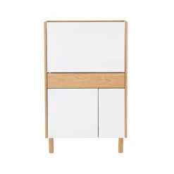 BARTON Study Desk 71cm - Natural & White(Barton Working Desk White Lacquered) -Modern Furniture 122001 a800
