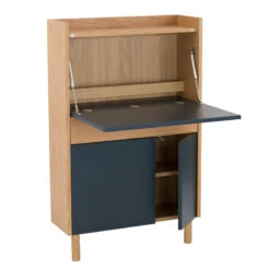 BARTON Study Desk 71cm - Blue & Natural(Barton Study Desk Blue Natural)