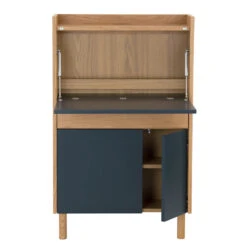 BARTON Study Desk 71cm - Blue & Natural(Barton Study Desk Blue Natural) -Modern Furniture 122002 d3 800
