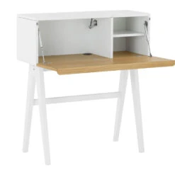 VALEN Study Desk 96cm - White & Oak(Valen Study Desk 96cm White Oak)