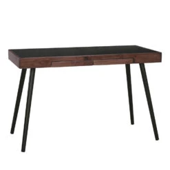 RETH Study Desk 120cm - Walnut & Black(Reth Study Desk 120cm Walnut Black)