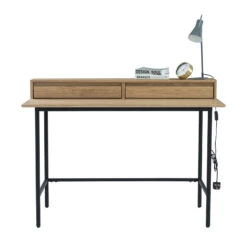 DOVER Study Desk 120cm - Natural & Black(Merton Study Desk 120cm Natural Black) -Modern Furniture 124018 A2 800