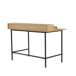 DOVER Study Desk 120cm - Natural & Black(Merton Study Desk 120cm Natural Black) -Modern Furniture 124018 BV 800