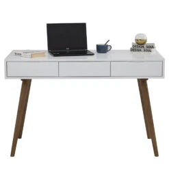 BLANCO Study Desk 120cm - White & Walnut(Blanco Study Desk 120cm White Walnut) -Modern Furniture 124029 D1 1000