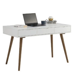 BLANCO Study Desk 120cm - White & Walnut(Blanco Study Desk 120cm White Walnut) -Modern Furniture 124029 D4 1000