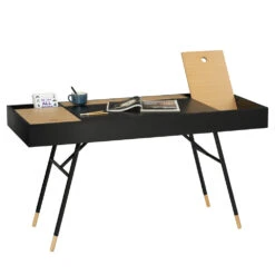 MORSEStudy Desk 140cm -Black & Oak(Morse Study Desk 140cm White Oak) -Modern Furniture 124040 2 1000