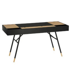 MORSEStudy Desk 140cm -Black & Oak(Morse Study Desk 140cm White Oak)