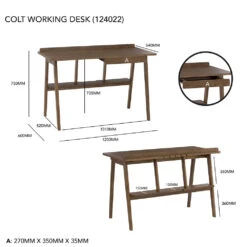 COLT Study Desk 120cm - Walnut(Colt Study Desk 120cm Walnut) -Modern Furniture 124068dms 1000