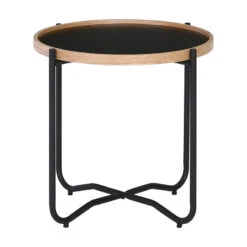 TANIX Side Table - Round - Black(Tanix Side Table Round Oak) -Modern Furniture 131022 acopy