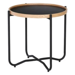TANIX Side Table - Round - Black(Tanix Side Table Round Oak)
