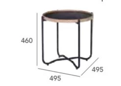 TANIX Side Table - Round - Black(Tanix Side Table Round Oak) -Modern Furniture 131022dms