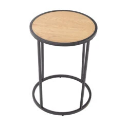 BRADFORD Side Table 40cm- Natural & Black(Bradford Lamp Table Oak) -Modern Furniture 131065BRADFORDSideTable3800