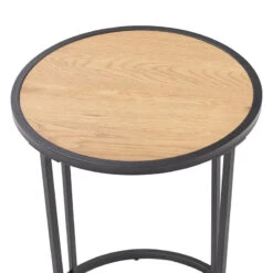 BRADFORD Side Table 40cm- Natural & Black(Bradford Lamp Table Oak) -Modern Furniture 131065BRADFORDSideTable4800