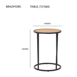 BRADFORD Side Table 40cm- Natural & Black(Bradford Lamp Table Oak) -Modern Furniture 131065BRADFORDTABLESizes800