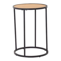 BRADFORD Side Table 40cm- Natural & Black(Bradford Lamp Table Oak)