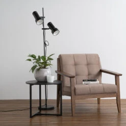 TURNER Round Side Table 46cm - Black(Turner Round Side Table 46cm Walnut) -Modern Furniture 131110TURNERROUNDSIDETABLE1000