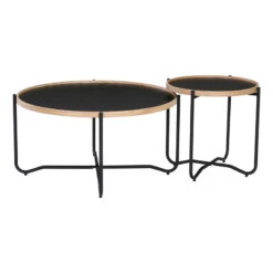 TANIX Side Table - Round - Black(Tanix Side Table Round Oak) -Modern Furniture 132010131022copy