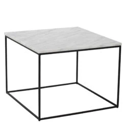 LUCIO Marble Coffee Table 60cm - White(Lucio Marble Coffee Table 60cm White)