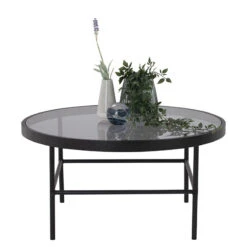 CASHEL Round Coffee Table 80cm - Smoke & Black(Cashel Round Coffee Table 80cm Smoke Black) -Modern Furniture 132039 A 800