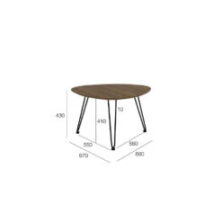 CORWIN Oval Coffee Table 67cm - Walnut(Corwin Oval Coffee Table 67cm Walnut) -Modern Furniture 132088measurement 1000