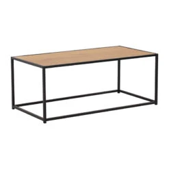 BRADFORD Coffee Table 100cm - Natural & Black(Bradford Coffee Table Oak)