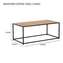 BRADFORD Coffee Table 100cm - Natural & Black(Bradford Coffee Table Oak) -Modern Furniture 133043BRADFORDTableSize800