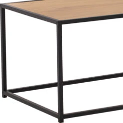 BRADFORD Coffee Table 100cm - Natural & Black(Bradford Coffee Table Oak) -Modern Furniture 133043Closeup 800