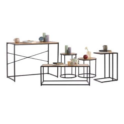 BRADFORD Coffee Table 100cm - Natural & Black(Bradford Coffee Table Oak) -Modern Furniture 133043 131065 131066 121001 123009 G2800