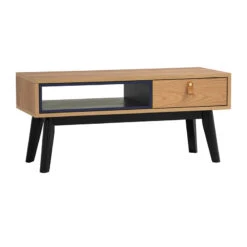 CASTOR Coffee Table 100cm - Natural, Navy Blue & Black(Castor Coffee Table 100cm Natural Blue Black)