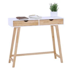 ARSENIO Console Table 90cm - Natural & White(Arsenio Console Table 90cm Natural White) -Modern Furniture 133093 D1800