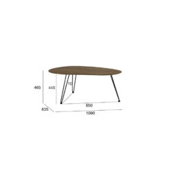 CORWIN Large Coffee Table 109cm - Walnut(Corwin Large Coffee Table 109cm Walnut) -Modern Furniture 133096Measurement 1000