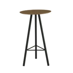 TAIJO Bar Table 60cm - Walnut & Black(Moxie Bar Table 60cm Walnut Black)
