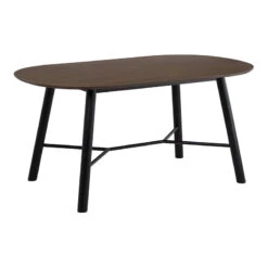 HAROLD Dining Table 160cm - Walnut & Black(Harold Dining Table 160cm Black Walnut)