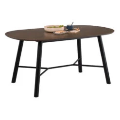 HAROLD Dining Table 160cm - Walnut & Black(Harold Dining Table 160cm Black Walnut) -Modern Furniture 145093 2 800
