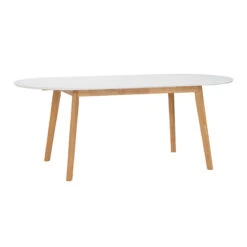 WERNER Extendable Dining Table 150-195cm- Natural & White(Werner Extendable Dining Table 150cm White) -Modern Furniture 146094800