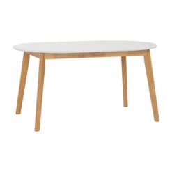 WERNER Extendable Dining Table 150-195cm- Natural & White(Werner Extendable Dining Table 150cm White)