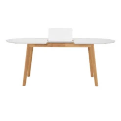 WERNER Extendable Dining Table 150-195cm- Natural & White(Werner Extendable Dining Table 150cm White) -Modern Furniture 146094 A4800