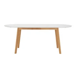 WERNER Extendable Dining Table 150-195cm- Natural & White(Werner Extendable Dining Table 150cm White) -Modern Furniture 146094 A800