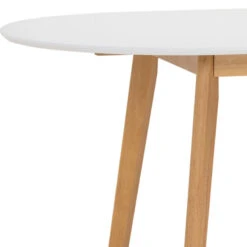 WERNER Extendable Dining Table 150-195cm- Natural & White(Werner Extendable Dining Table 150cm White) -Modern Furniture 146094closeupA