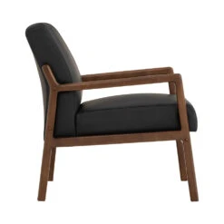 MENDO Lounge Chair - Black & Walnut(Mendo Single Seater Lounge Chair Black) -Modern Furniture 170