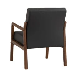 MENDO Lounge Chair - Black & Walnut(Mendo Single Seater Lounge Chair Black) -Modern Furniture 171