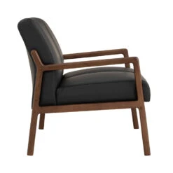 MENDO 2 Seater Lounge Seater - Black & Walnut(Mendo 2 Seater Lounge Chair Black Copy) -Modern Furniture 178