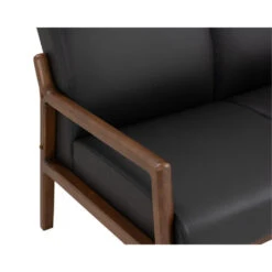 MENDO 3 Seater Lounge Sofa - Black & Walnut(Mendo 3 Seater Lounge Chair Black Copy) -Modern Furniture 188